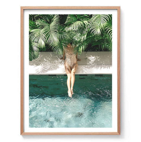 Poolside Swimmer Print-Art for Interiors-Online Framed-Australian Made Wall Art-Milk n Honey Designs
