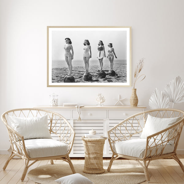 Beach Ladies-Art for Interiors-Online Framed-Australian Made Wall Art-Milk n Honey Designs