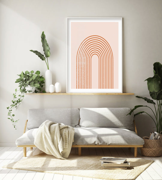 Blush Arch Linear Print-Art for Interiors-Online Framed-Australian Made Wall Art-Milk n Honey Designs