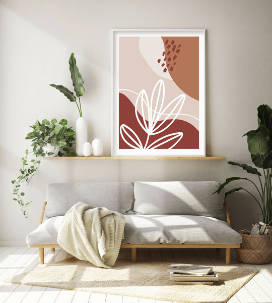 Earthy Abstract Original Illustration Print-Art for Interiors-Online Framed-Australian Made Wall Art-Milk n Honey Designs