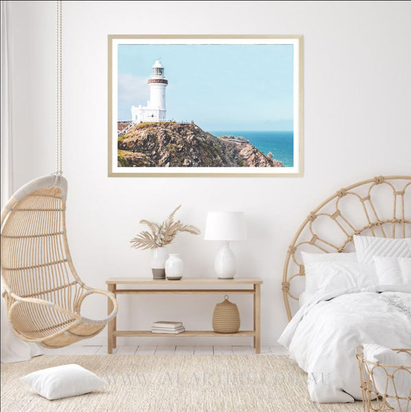 Byron Lighthouse Photography Print-Art for Interiors-Online Framed-Australian Made Wall Art-Milk n Honey Designs