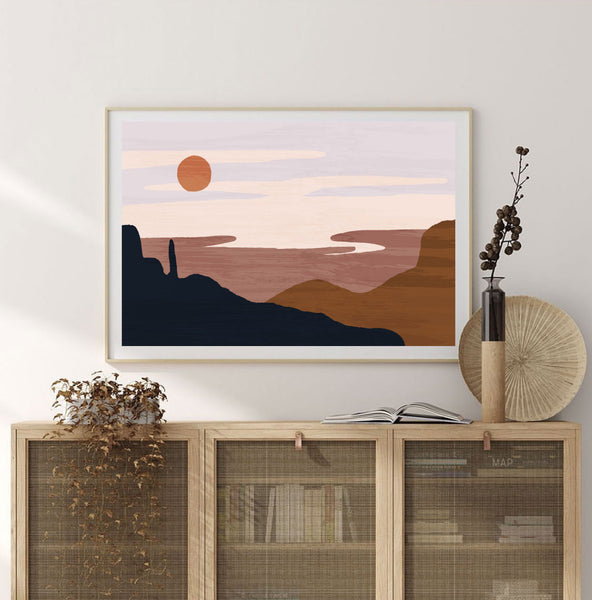 Desert Sun 60x90cm Print-Art for Interiors-Online Framed-Australian Made Wall Art-Milk n Honey Designs