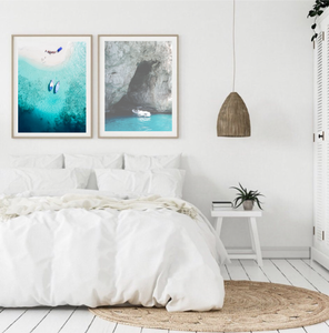 Coastal Aqua Sea Set of 2-Art for Interiors-Online Framed-Australian Made Wall Art-Milk n Honey Designs
