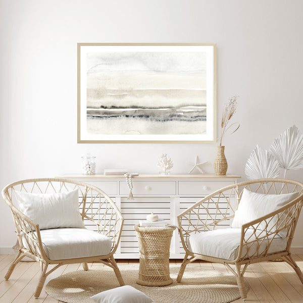 Watercolour Seascape Abstract Print-Art for Interiors-Online Framed-Australian Made Wall Art-Milk n Honey Designs