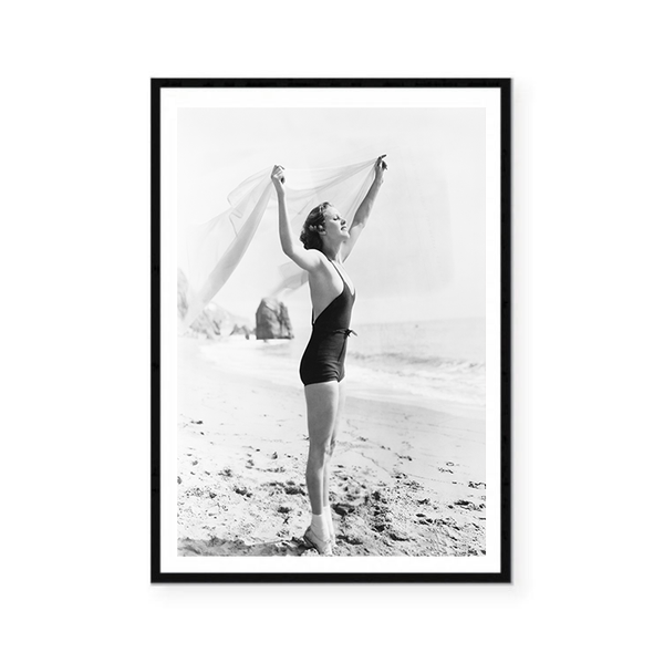 Beach Days Vintage Woman Photography Print