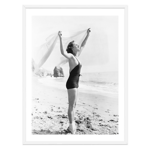 Beach Days Vintage Woman Photography Print