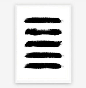 Black Paint Swash Abstract Print-Art for Interiors-Online Framed-Australian Made Wall Art-Milk n Honey Designs