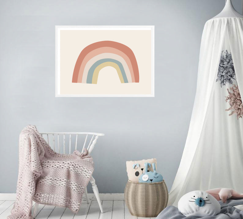 Follow the Rainbow Nursery Print-Prints for - GIRLS-Online Framed-Australian Made Wall Art-Milk n Honey Designs
