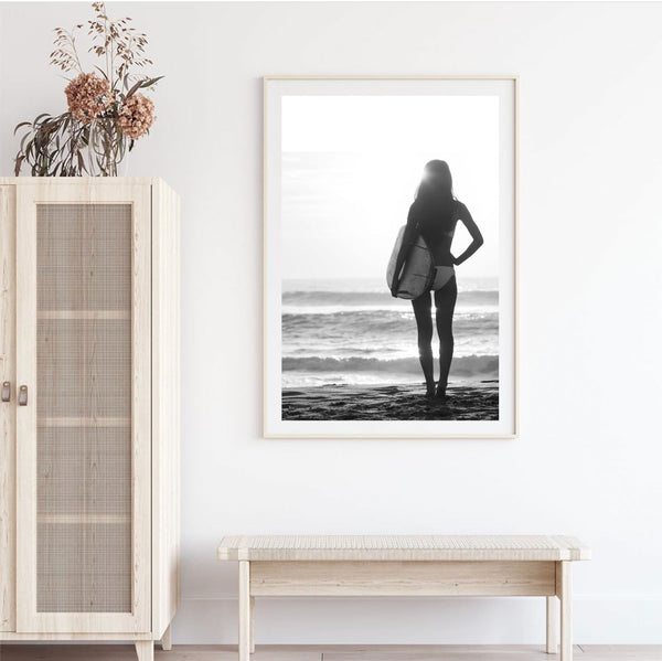 Surfer Girl Print-Art for Interiors-Online Framed-Australian Made Wall Art-Milk n Honey Designs