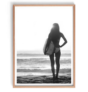 Surfer Girl Print-Art for Interiors-Online Framed-Australian Made Wall Art-Milk n Honey Designs