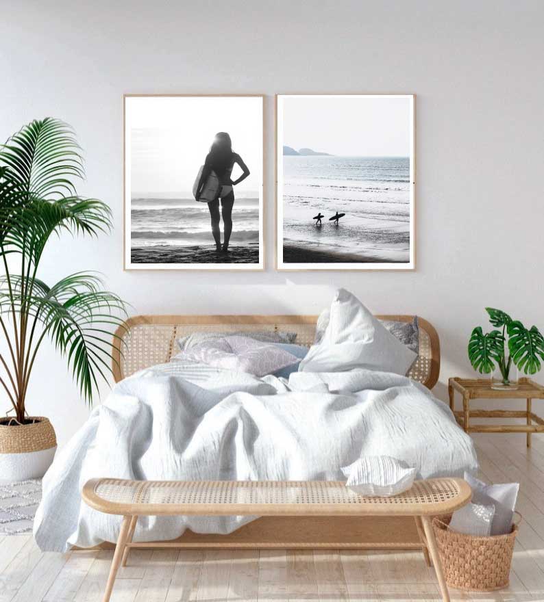 Surfer Photography Prints Set of 2-Art for Interiors-Online Framed-Australian Made Wall Art-Milk n Honey Designs