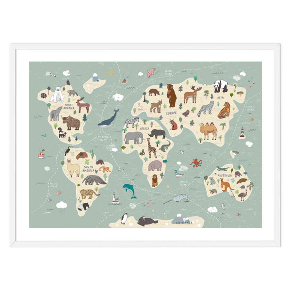 Animals of our World Art Print-Prints for - BOYS-Online Framed-Australian Made Wall Art-Milk n Honey Designs