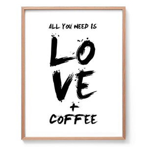 All You Need is Love and Coffee Print-Art for Interiors-Online Framed-Australian Made Wall Art-Milk n Honey Designs