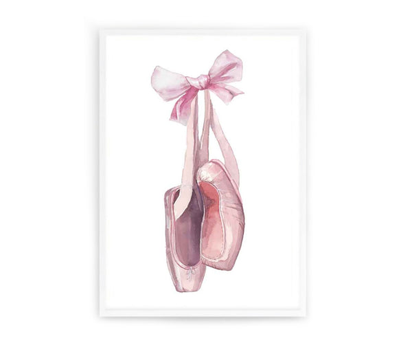 Ballet Shoes Illustration Print-Prints for - GIRLS-Online Framed-Australian Made Wall Art-Milk n Honey Designs
