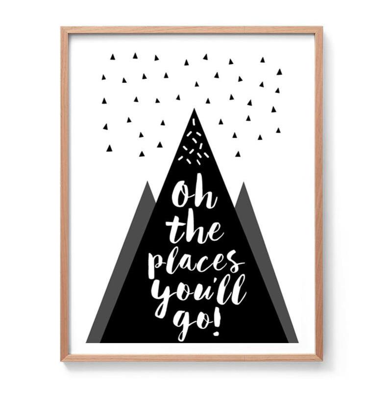 Oh The Places You'll Go Mountain Print-Prints for - BOYS-Online Framed-Australian Made Wall Art-Milk n Honey Designs