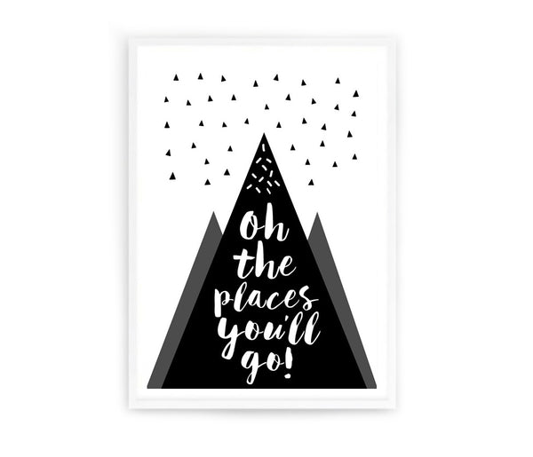 Oh The Places You'll Go Mountain Print-Prints for - BOYS-Online Framed-Australian Made Wall Art-Milk n Honey Designs